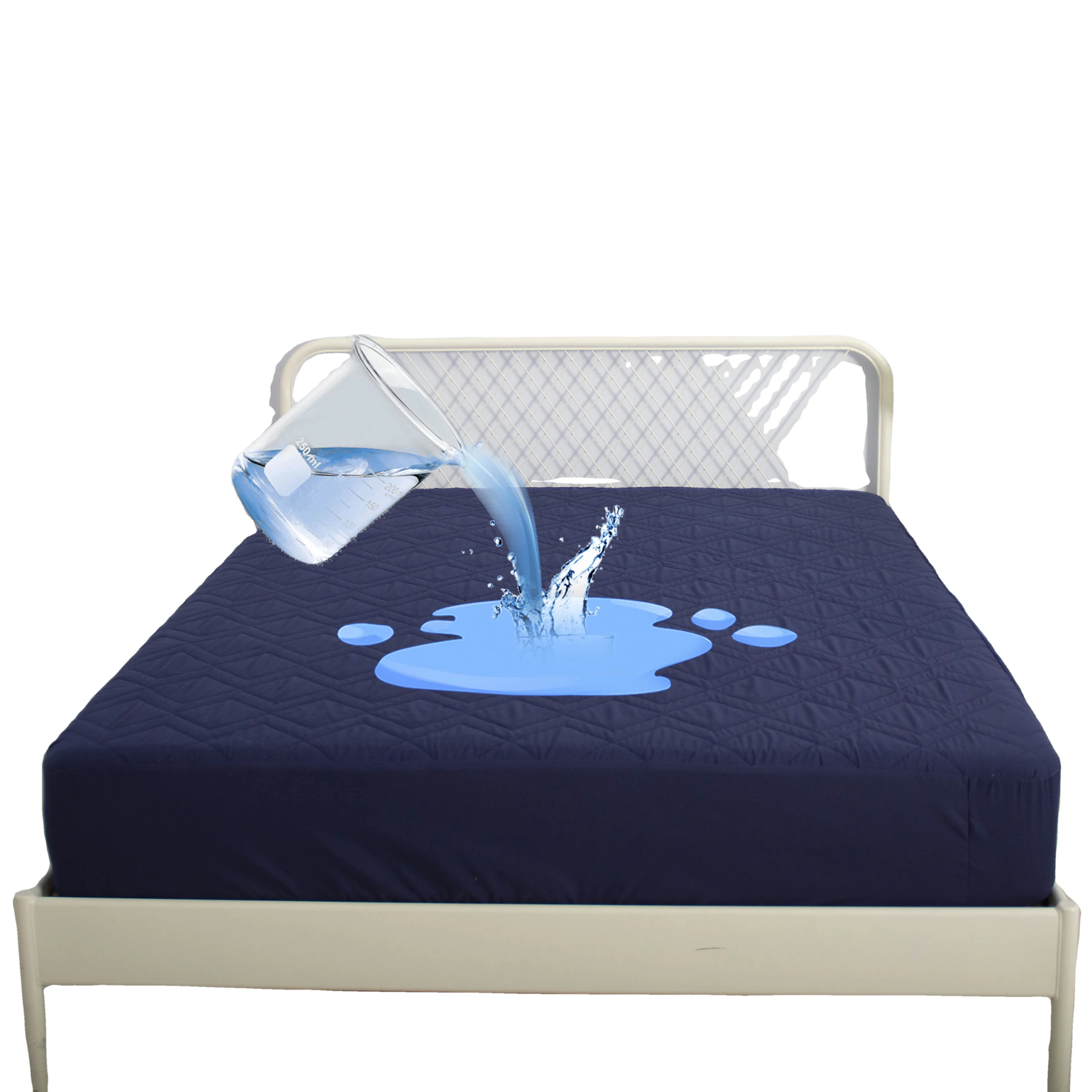 2 Packs Hypoallergenic Queen Bamboo Bed Cover Polypropylene Waterproof Mattress Protector