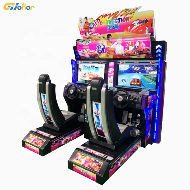 Гоночная игровая консоль с монетами для 2 игроков гоночный симулятор аркадная Видеоигра игровой площадки в