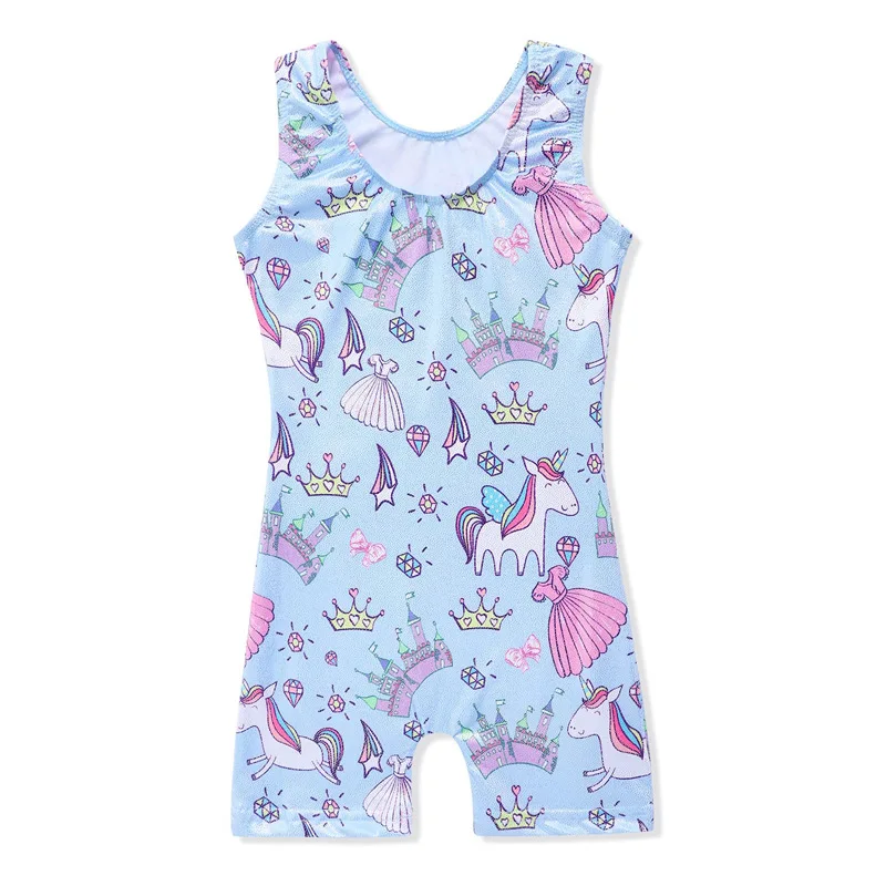 Children Horse Design Tank Top Rhythmic Gymnastics Practice Kids Professional Bodysuit Leotard
