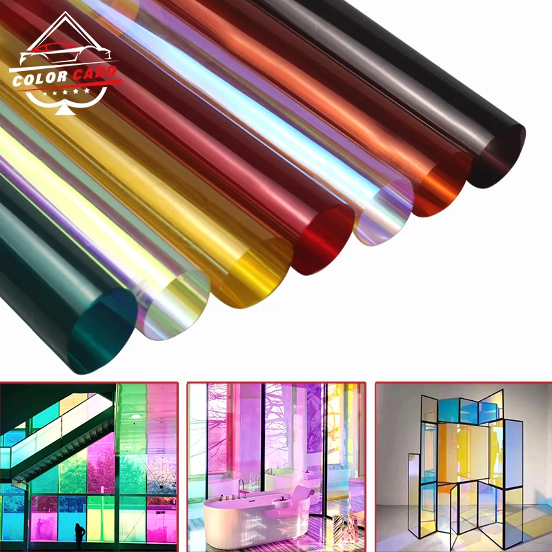 Decorative Colorful Self Adhesive Office Mall Mid Grey Anti-scratch Double perspective HD Building window Glass Films
