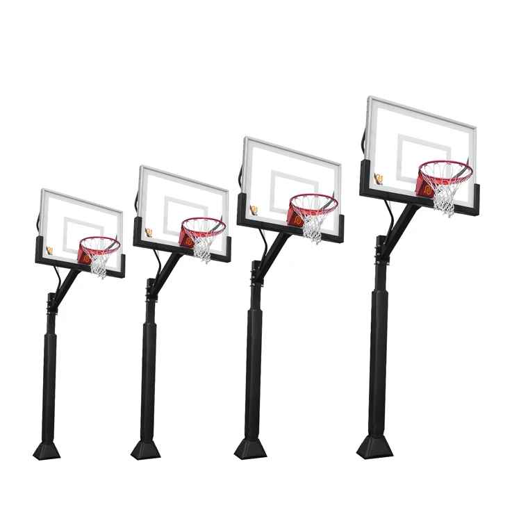 Professional Customization Adult Basketball Hoop Stand Height Adjustable Tempered Glass Backboard Outdoor Basket Ball Stand