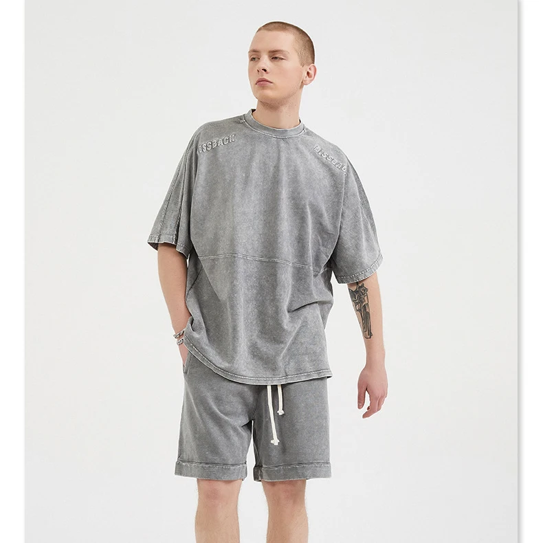 Wholesale Acid Wash Tshirt Streetwear t shirts with logo customize oversized vintage t-shirt