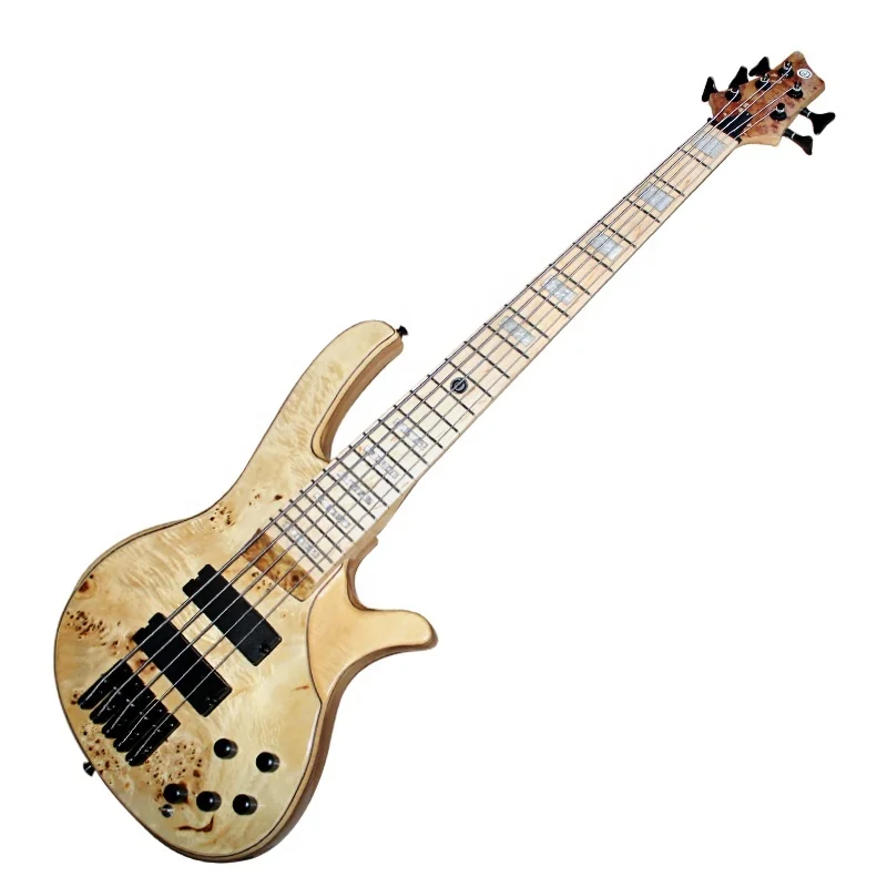 Flyoung Natural wood color 5 Strings Electric Bass Guitar Profectional Bass Guitar Bajo electrico