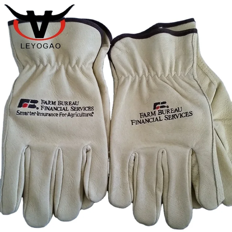 Wholesale custom made motorcycle embroidery pigskin leather gloves for driving