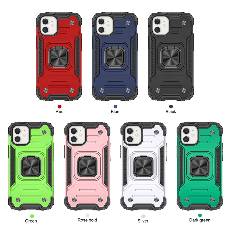 A007  Hot Selling Cell Phone Case For Iphone 12 11 pro max xs xr 8/7 plus Back Cover Hard Ring Holder Phone Cases