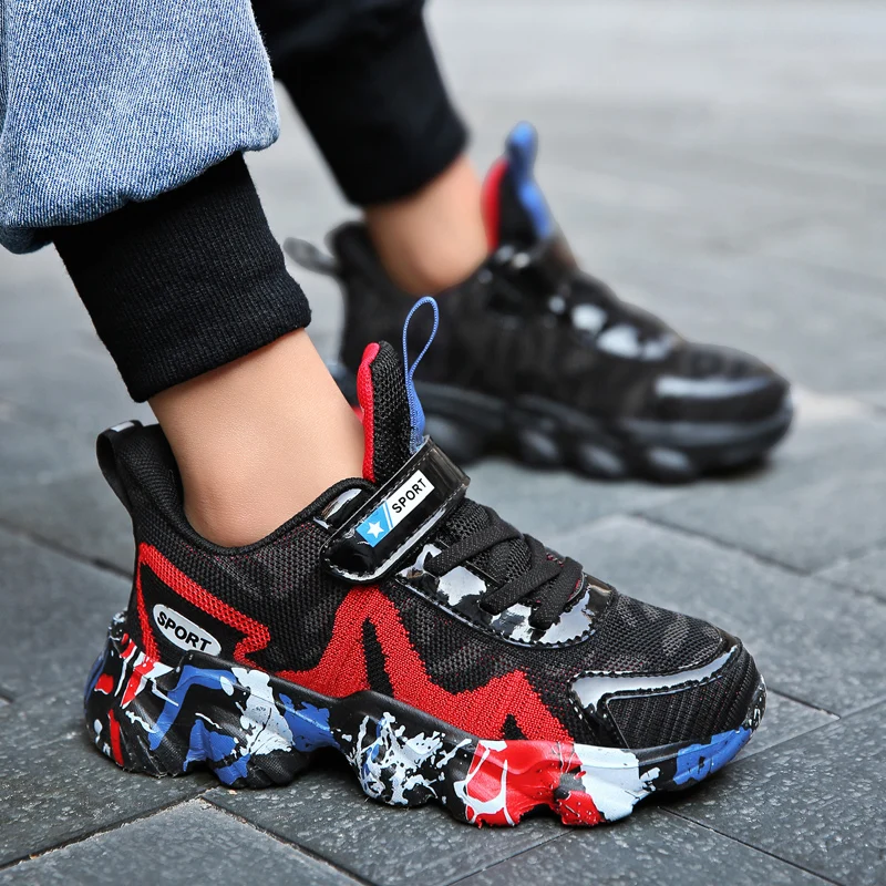 New Boys Sneakers Children Casual Mesh Sports Shoes Boys Breathable Outdoor Running Tennis Shoes Kdis Zapatillas