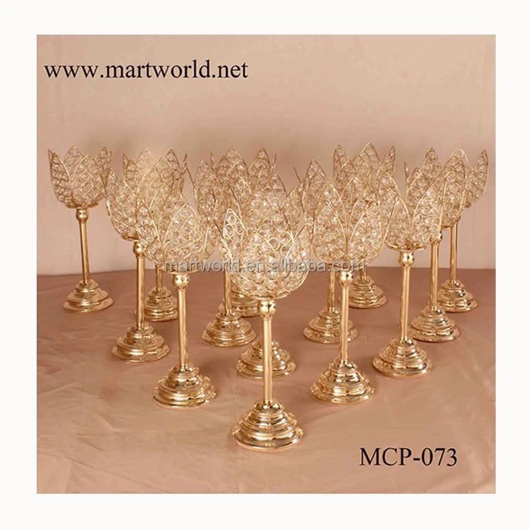 crystal ball candle holder luxury lotus flower wedding centerpiece flower stand for coffee table party event decoration(CAN-018)