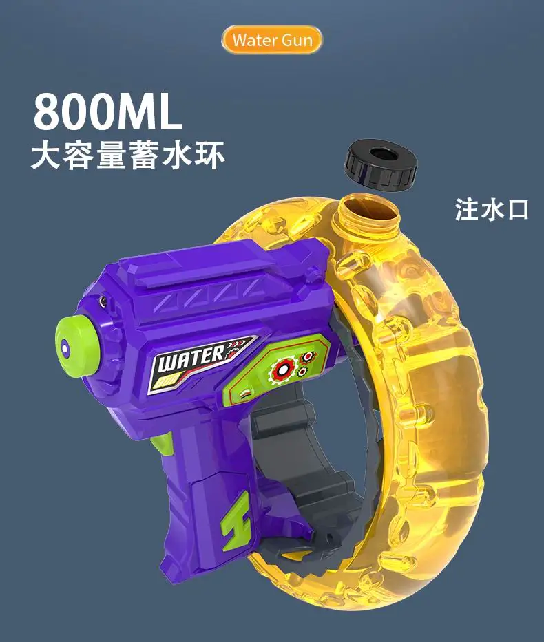Summer Outdoor Automatic Electric Water Sprinkler Gun Toy with light  Water Injector Gun Plastic Water Gun Toys