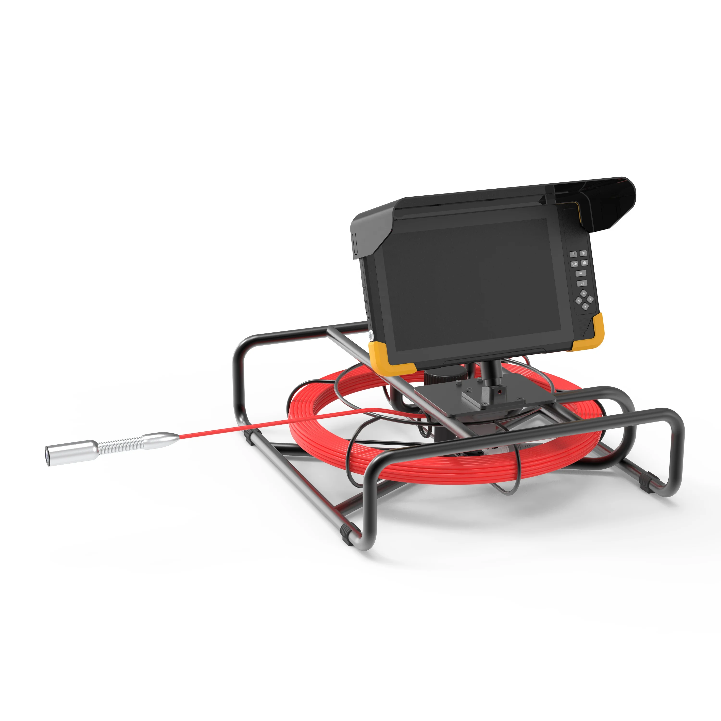 4K 10.1inch 28mm Camera Pan Tilt 5MM Fiberglass 60m Snake Push Rod Sewer Pipe Plumbing Inspection Camera