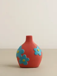 Vintage style creative painted ceramic vase ornament living room flower arrangement entrance TV cabinet ornaments vase wholesale