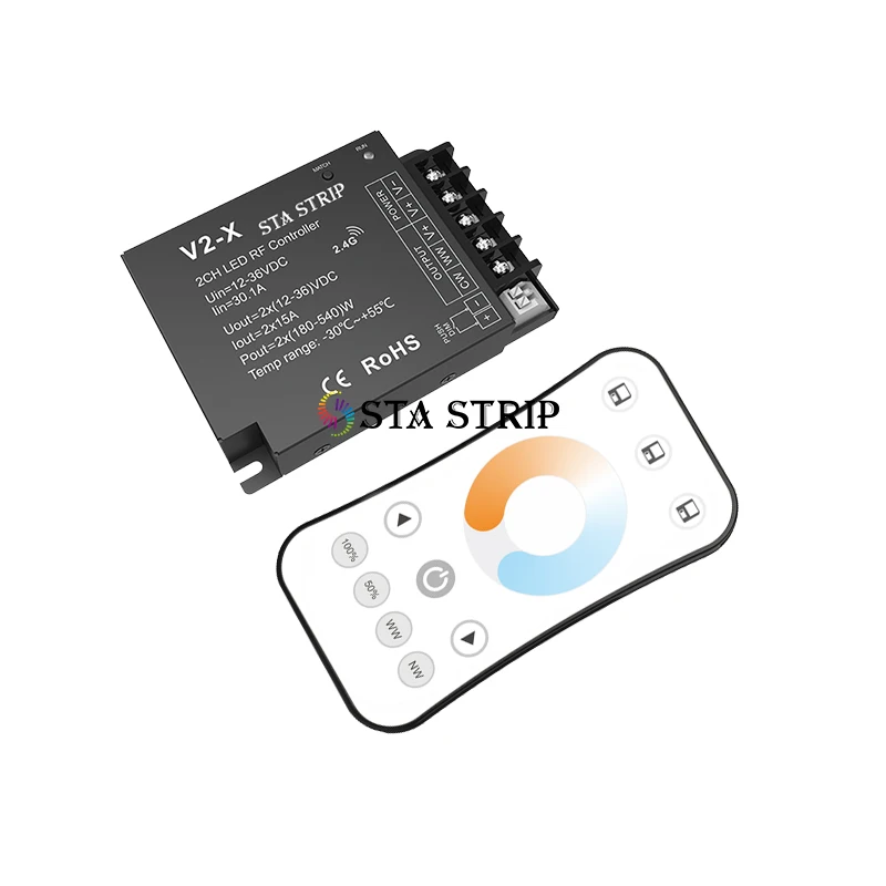 R7-1 12-24VDC двухцветная настройка температуры CCT пульт дистанционного управления RF2.4g беспроводной сенсорный колесный светодиодная лента переключатель света диммер
