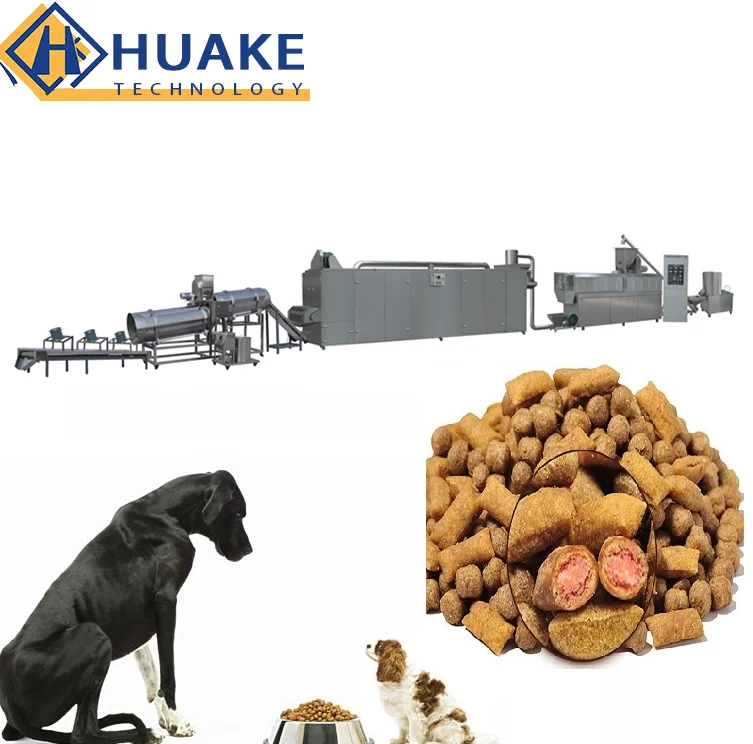 100-3000kg/Hr Industrial Automatic Wet Dry Animal Pet Dog Cat Food Manufacturing Extruder  Processing Maker Plant