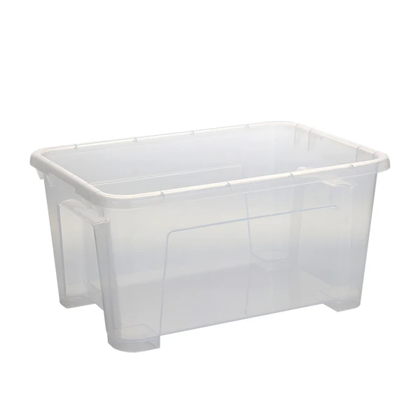 Для домашнего использования Удобный многофункциональный с крышкой прозрачный большой пластиковый ящик для хранения одежды