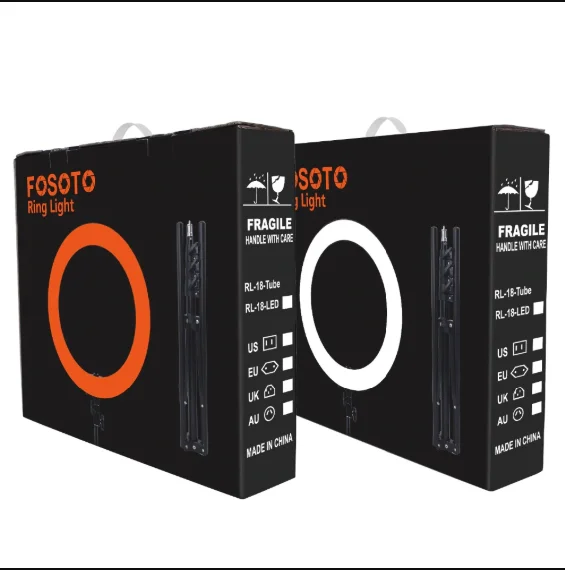 
Philippines Free Shipping FOSOTO LF-R480 18 inch led makeup mirror tiktok studio camera dimmable ring light for tripod stand 