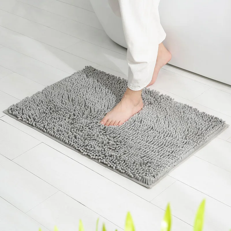  Water absorbent holt melt bottom chenille 2 piece bath mat