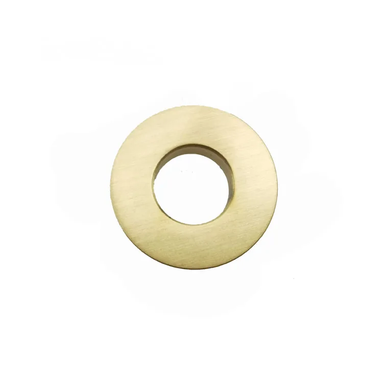Solid Brass Overflow Hole Cover in Brush Gold Color New Design for Basin Installation in Hotels