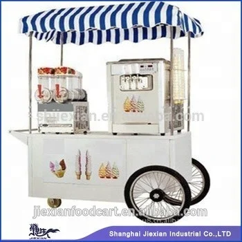 JX-IC160 Food trolley push carts mobile food ice cream cart for sale