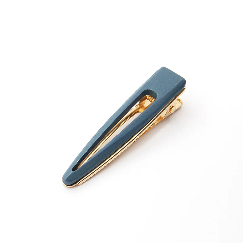 Custom selling woman hair accessories wooden/alloy material hair clip solid color hair clip.