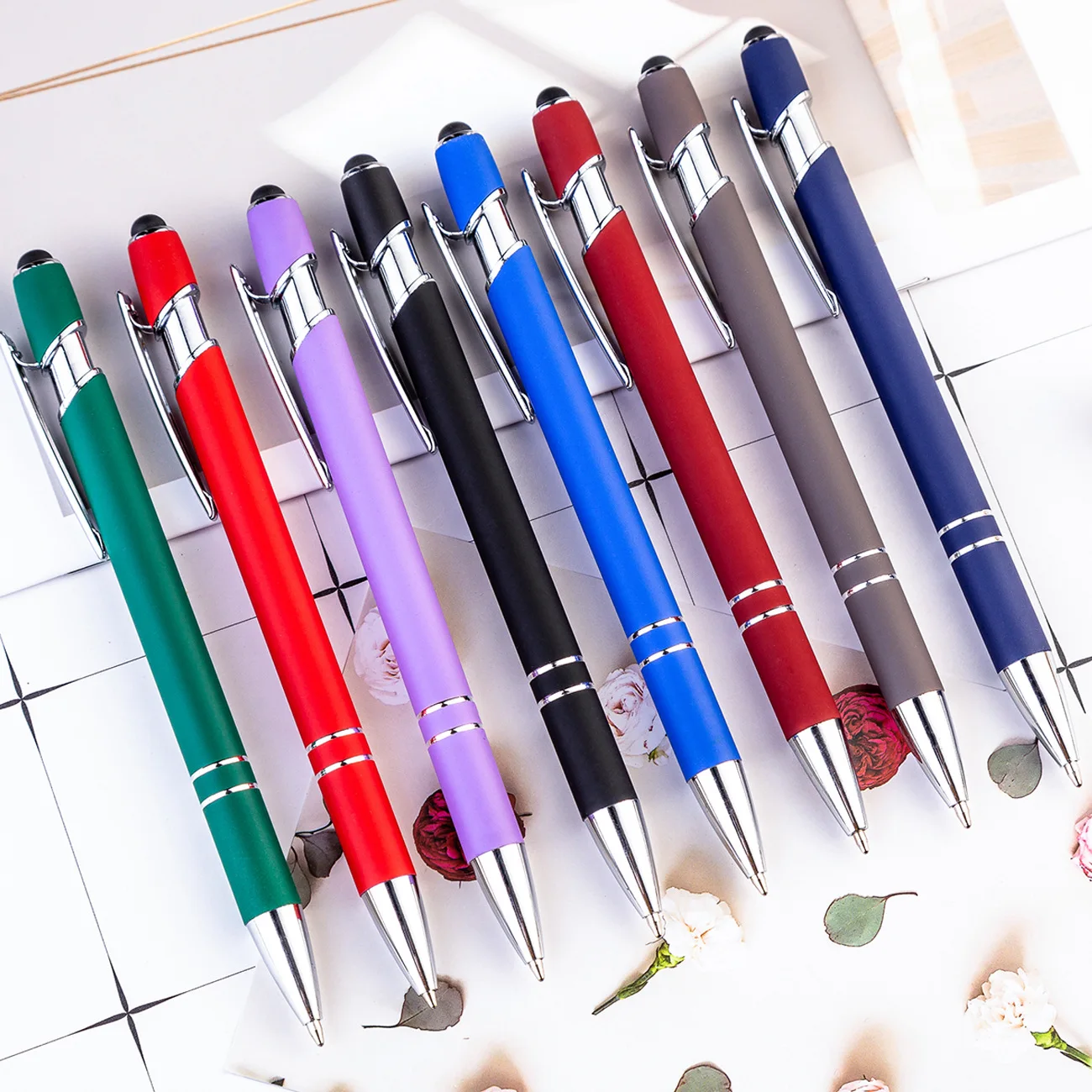 Promotional gift custom logo pen stylus metal pen touch ball point pens for promotion
