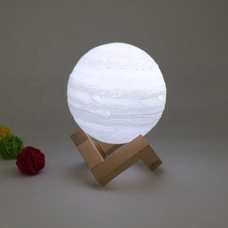 Zhongshan Bedroom Decoration 3D Print Jupiter Shape Moon Lamp Gift 3D Desk Lamp For Kids