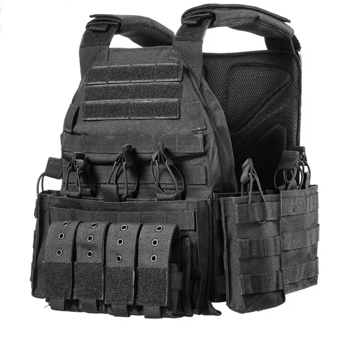 
NcDe Black Tactical Vest-104 Adjustable plate Carrier Military Police Supplies 