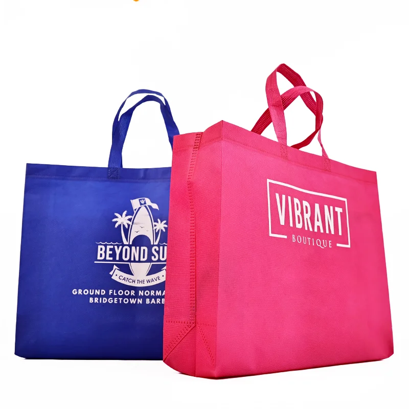 Custom logo non woven bag promotional reusable cloth shoes shopping tote bags pp laminated non woven shopping bag