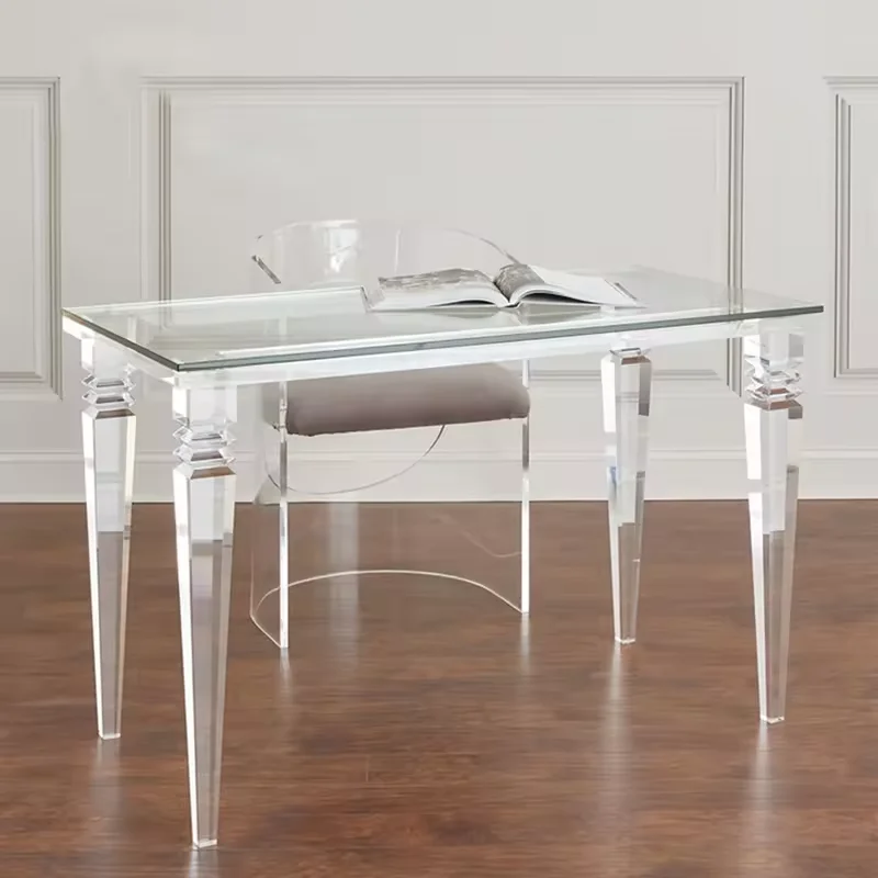 Modern Glass Tabletop Hallway Transparent Long Desk Decoration Living Room Clean Acrylic Console Table