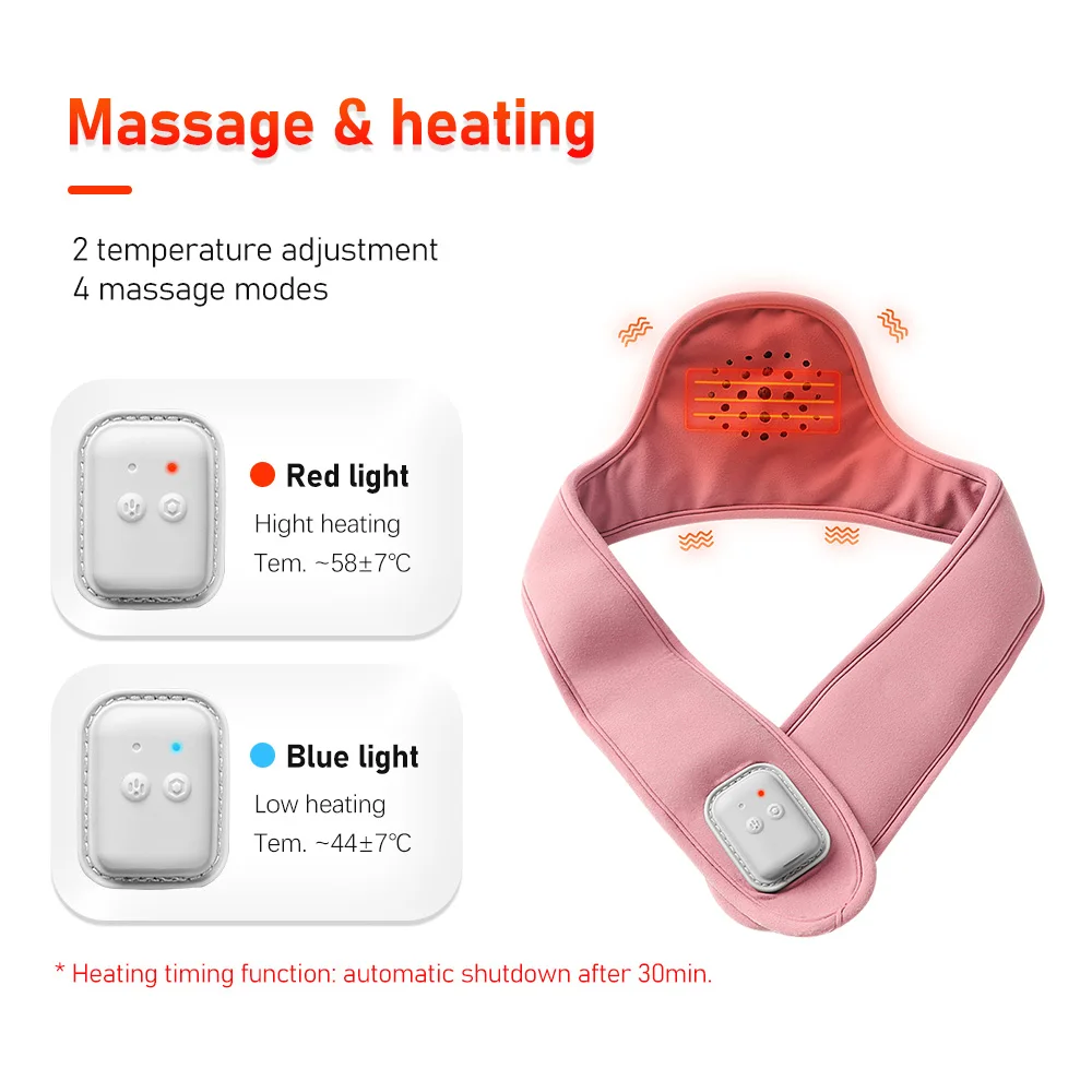 Electric Heating Massage Heat Shrink Bottle Neck Pad Therapy Wrap Magnetic Neck Strap Brace for Neck Pain Health Care