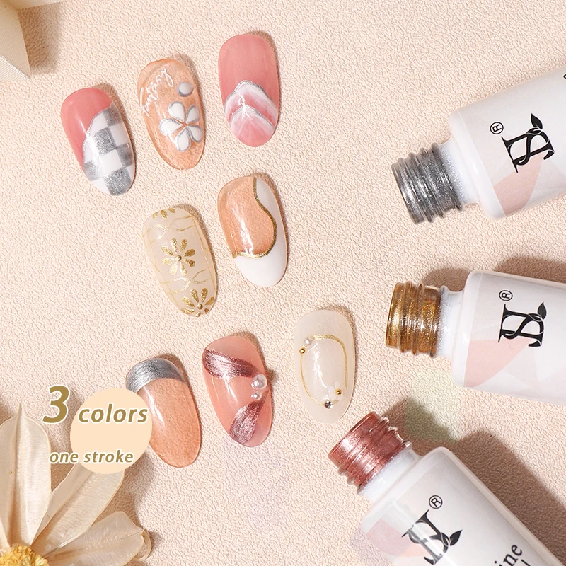 Лак для ногтей HS, удаляемый замачиванием, УФ-лак для ногтей, частная этикетка, с металлическим эффектом, для рисования, Гель-лак