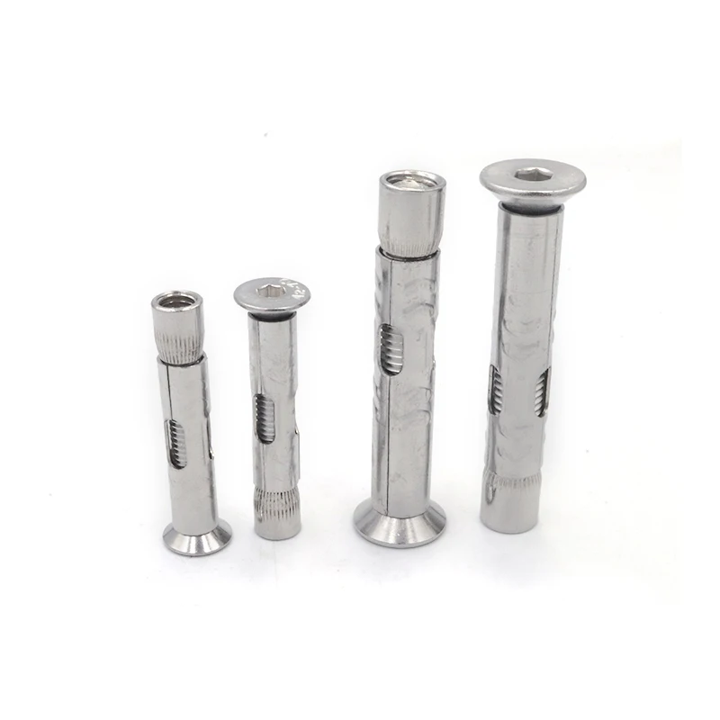 Stainless steel M6 M8 M10 M12 Sleeve enchanced Countersunk Head Hex Socket Expansion Bolt Drop in Expansion Anchor