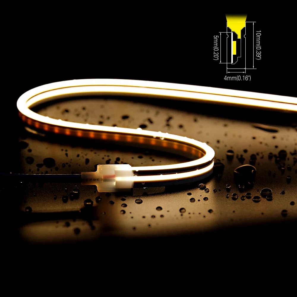 24v 9.6w ra80 and cri90 side bend ip67 neon tube light 4*10mm 004010D neon led tube light for neon light fixture