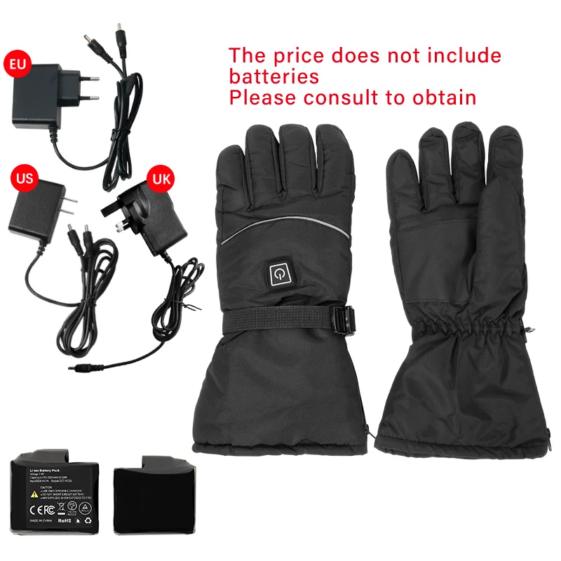 Winter Warm Waterproof Windproof Heated Gloves Outdoor Racing Riding Motorcycle Heating Mitten Gloves