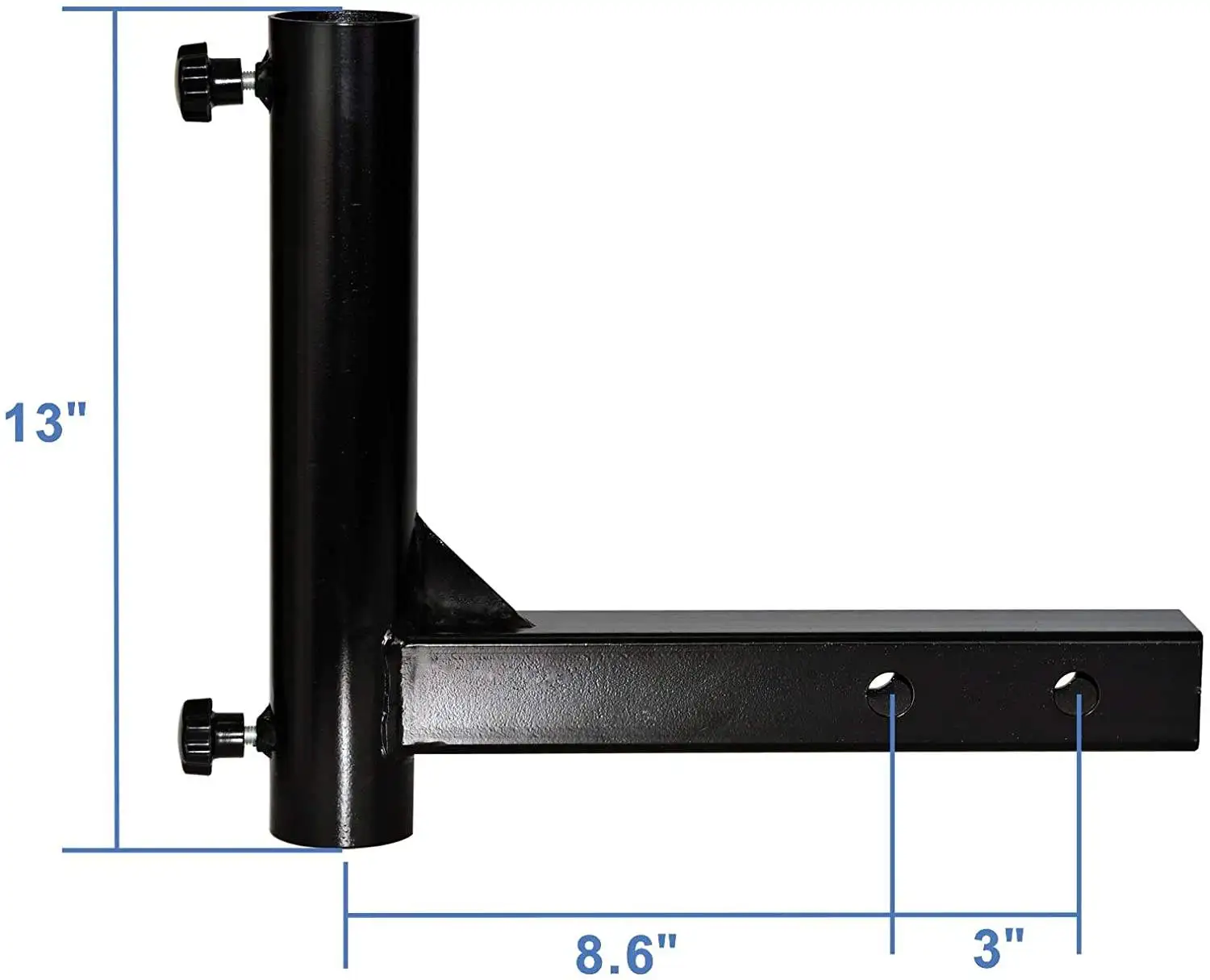 High Quality Black Heavy-Duty Metal Trailer Hook Customizable Single Flag Pole Bracket for Car Bumper Car Tent Installation