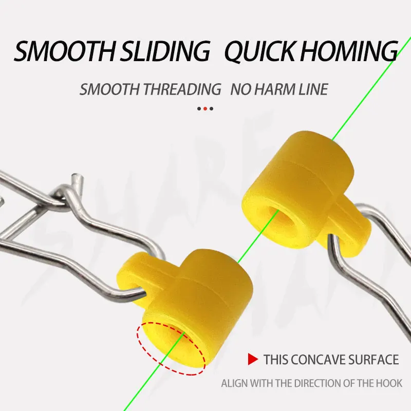 Heavy Duty Fishing Sinker Slide Fish Line Finder Slider Duo Lock Snaps connector Plastic head