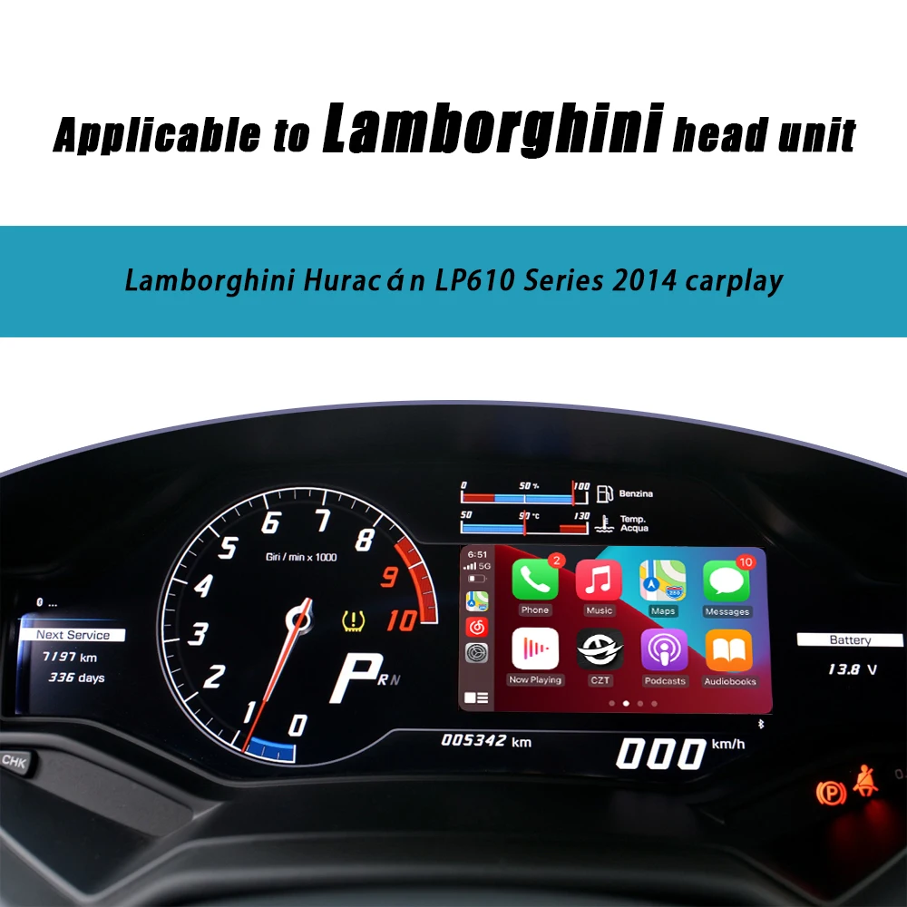 Lamborghini Huracan 2012-2019 Car DVD Player with Wireless Carplay Android Auto Mirror Link & AirPlay Radio Functions