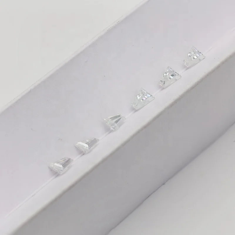 Hot sale GRA Moissanite Wholesale 3*5*6mm 0.6CT Moissanite Tapered Baguette Moissanite Stones for Jewelry Making