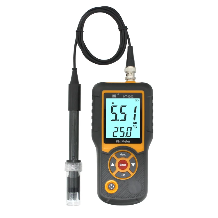 Портативный высокоточный измерительный прибор HTI HT-1202, профессиональный измеритель Ph воды для лаборатории, 3 батареи AA, 0,01 Ph, 1 мВ ± 0,05 Ph