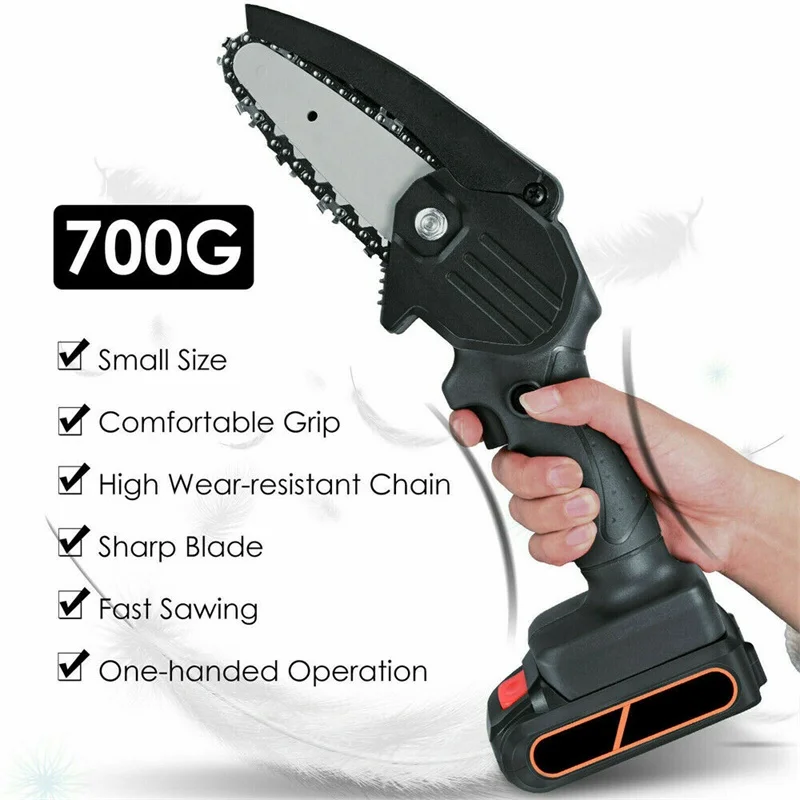 550w Mini Electric Chain Saw One-hand Woodworking Lithium Battery Pruning Chainsaw Wood Cutter Cordless Garden Rechargeable Tool