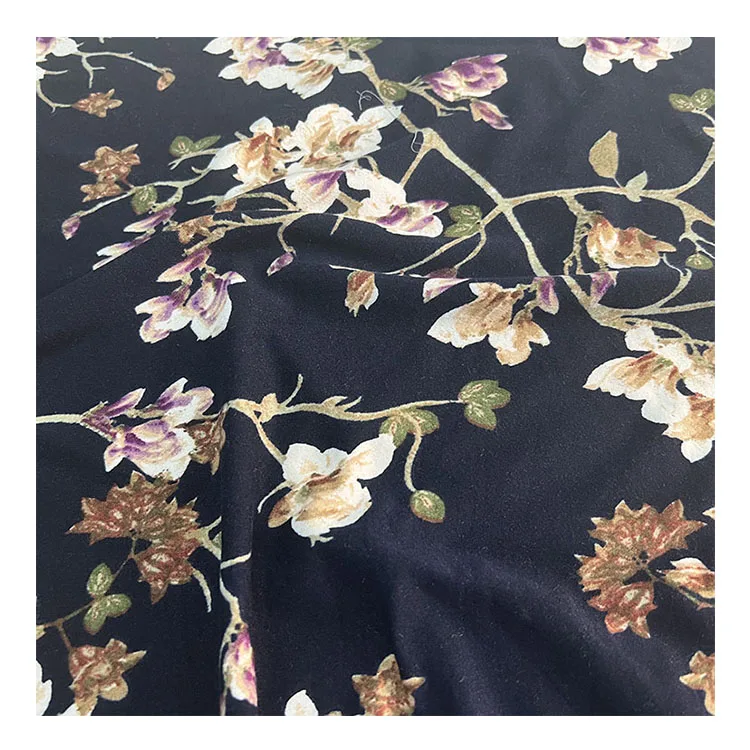 Breathable dty knitted printed single jersey polyester milk silk fabric