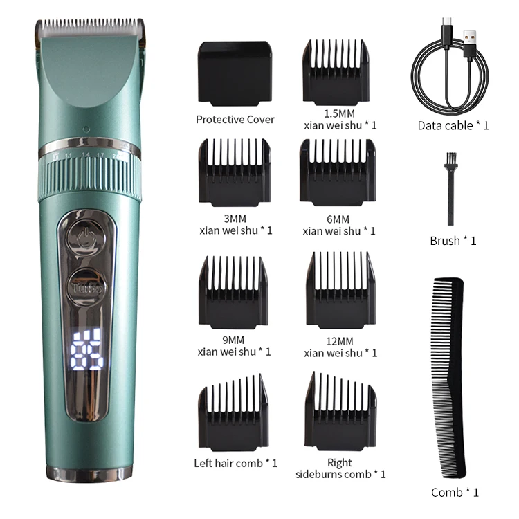 Factory wholesale Digital Display good quality high power Hair Cutting motor salon hair Clipper Barber Equipment Trimmer OEM
