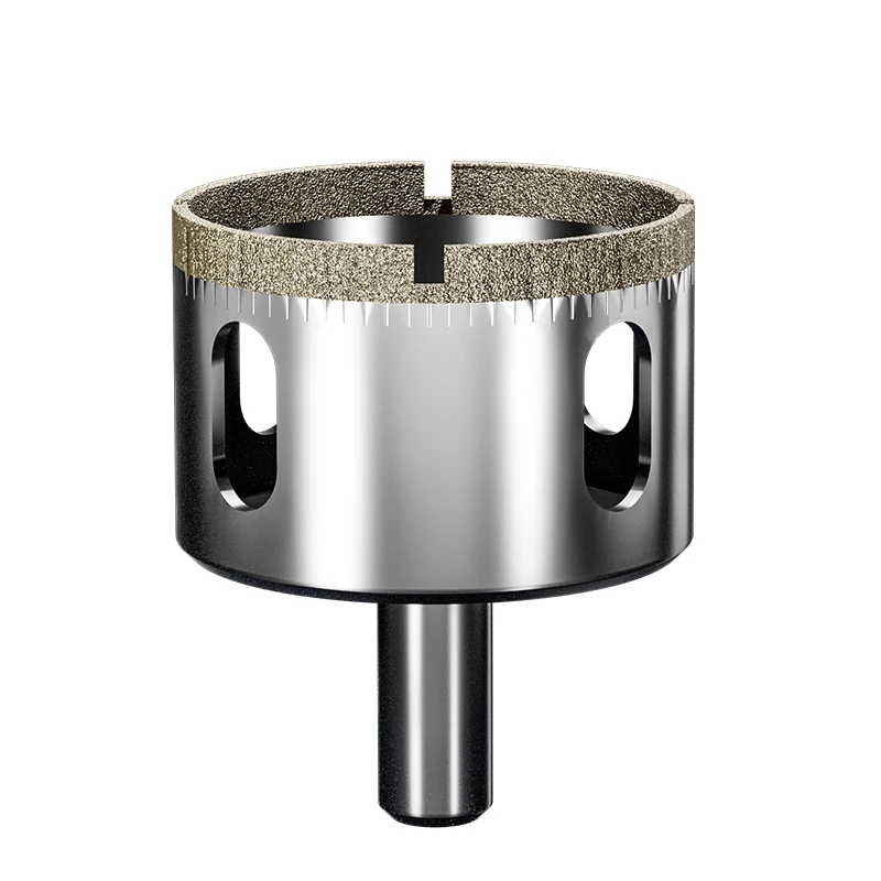 12-120MM Round Shank Positioning Drill Bit, Electroplated Diamond Hole Saw Core Drill Bit for Glass Tiles
