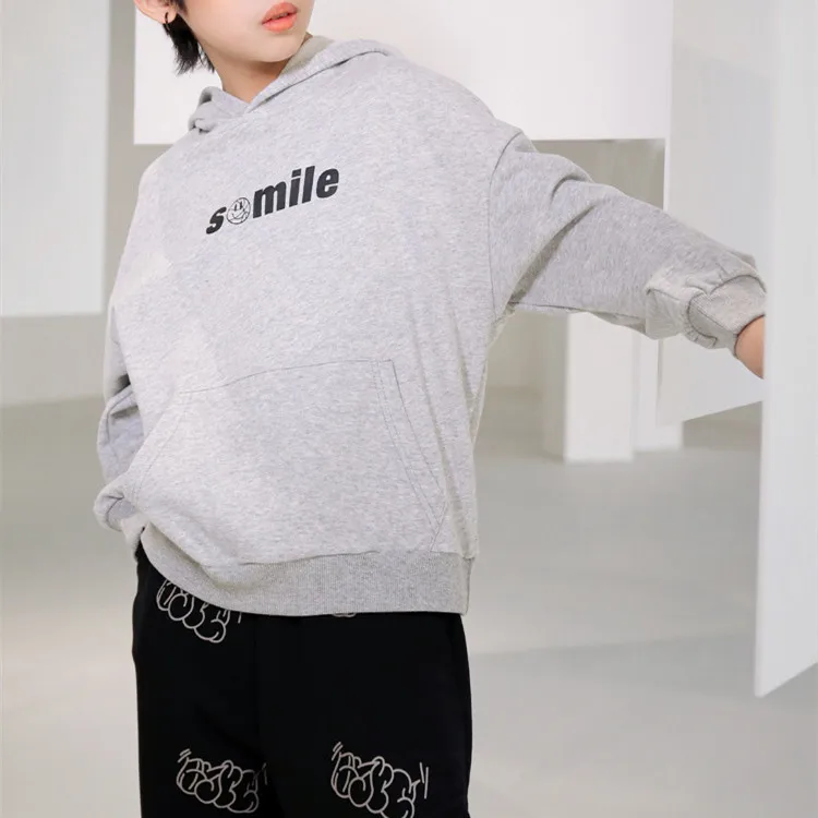 
2021 Wholesale boys smile new stylish handsome headgear hoodie 