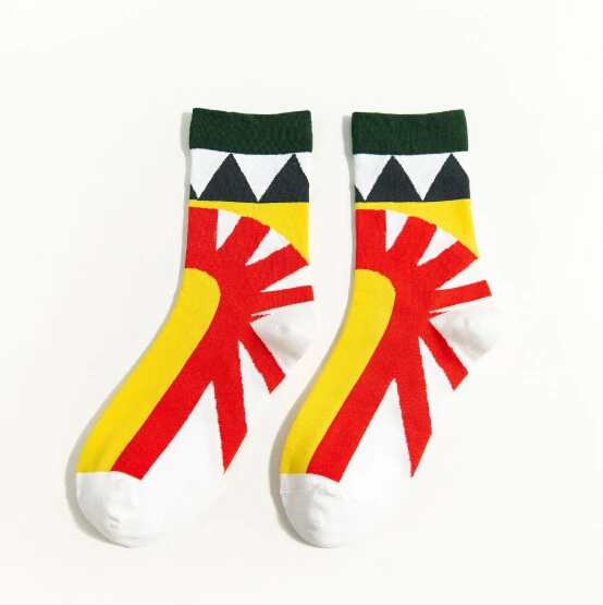 Custom High Quality Casual Dress Socks Funny Cute Cartoon Fruits Banana Lemon Egg Cookies Donuts Happy Skateboard Logo Design