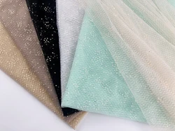 Spring and summer fabrics rhinestone covered tulle fabric Crystal voile lace fabric for wedding party dress