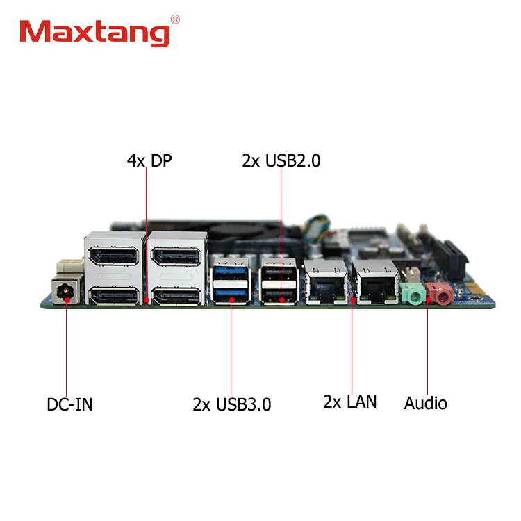Maxtang пользовательская Оптовая ITX материнская плата 4DP отображает 6 COM двухканальный DDR4 32 Гб AMD V1605B и 2500U CPU Amd Материнская плата