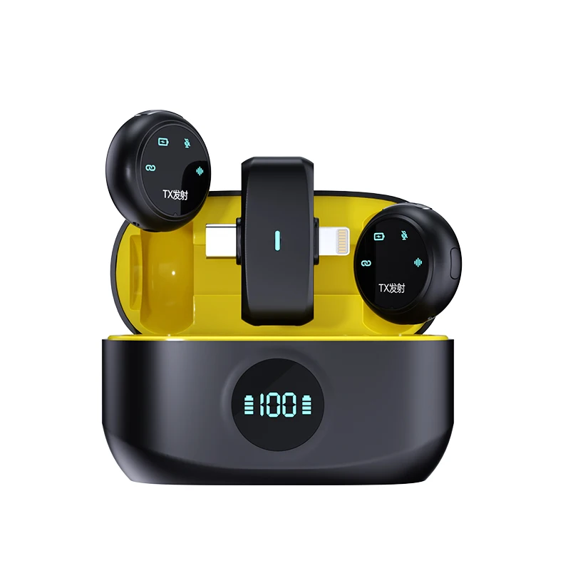 2024 2-in-1 plug and play wireless lavalier microphone with noise cancelling function K31, TikTok portable podcast