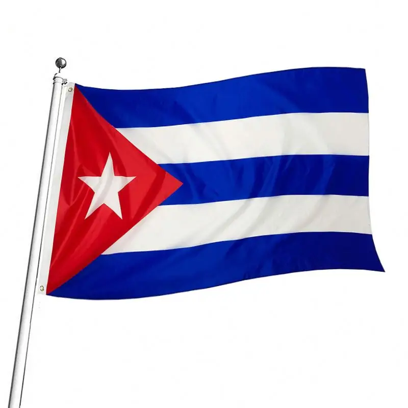 Custom 3X5 Ft Fast Delivery High Quality 100% Polyester Cuba Flag Cuban National Flags With Two Grommets And Sleeves