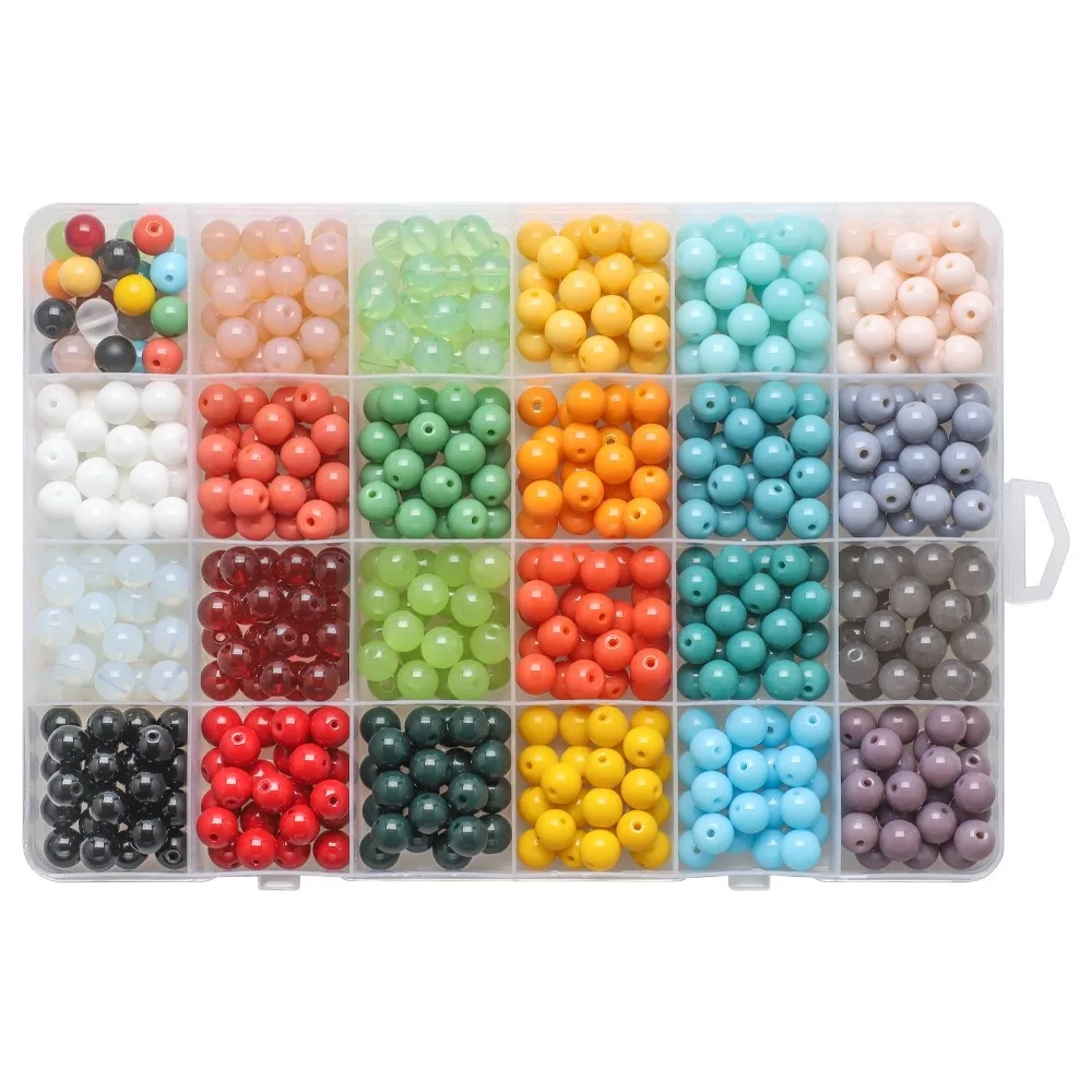 2023 Hot Sale Colorful Glass Crystal Beads Kit for Jewelry Making DIY Necklace Beads Jewelry Mix Loose Spacer Beads Set For Girl
