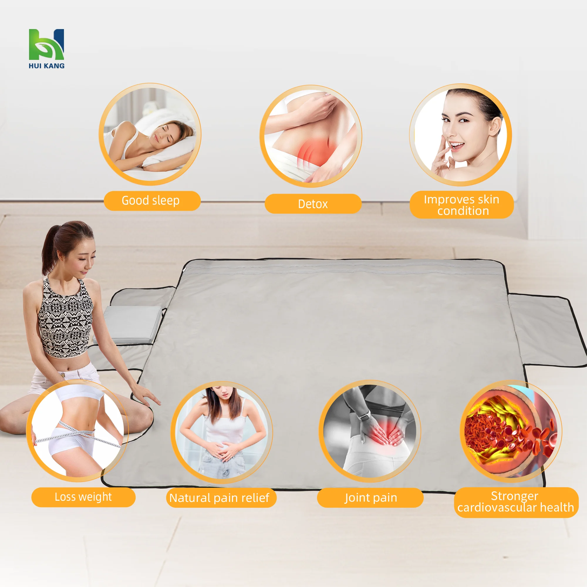 Infrared Body Wrap Red Light Therapy Far Infrared 3 Zones Sauna Blanket For Weight Loss And Detox