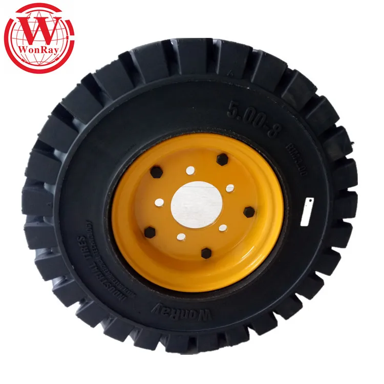 Твердые колеса 500-8,5.00-8/3.00 вилочный погрузчик твердые шины с ободом